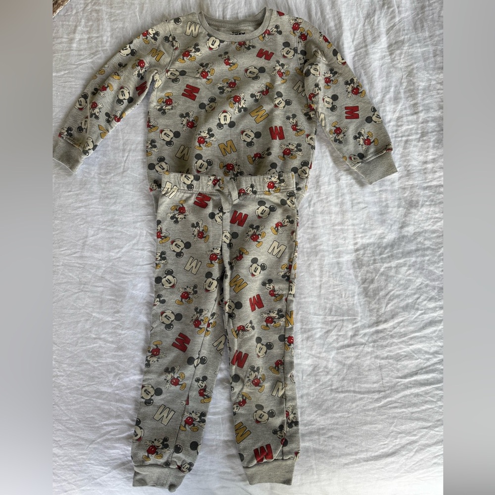Disney Mickey Mouse Gray and Red Kids sweat set